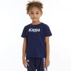 Kappa US Kids Authentic Runis T-Shirt - Navy White
