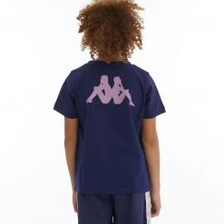 Kappa US Kids Authentic Runis T-Shirt - Navy White