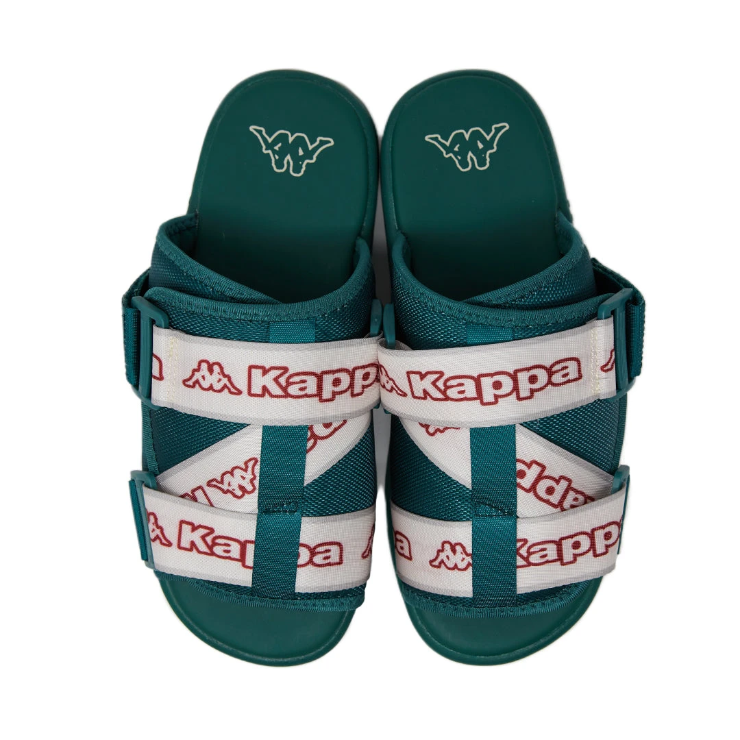 Kappa US Logo Tape Kalpi Slides - Dark Green 6 Kappa US Logo Tape Kalpi Slides - Dark Green