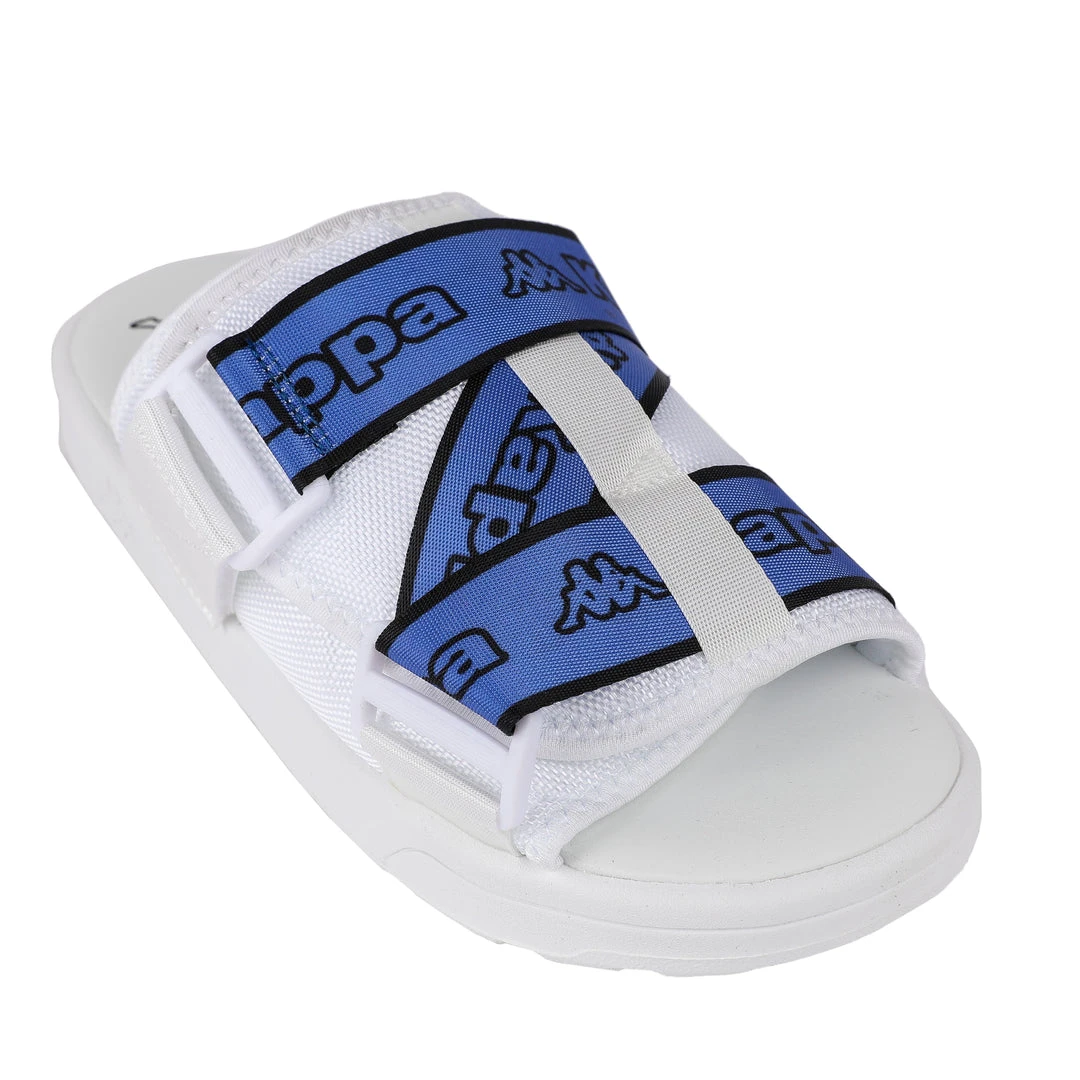 Kappa US Footwear Logo Tape Kalpi Sandals - White Blue 5 Kappa US Footwear Logo Tape Kalpi Sandals - White Blue