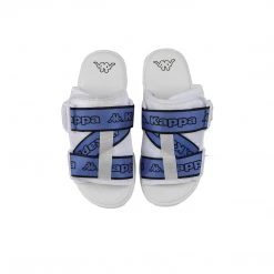 Kappa US Footwear Logo Tape Kalpi Sandals - White Blue 9 Kappa US Footwear Logo Tape Kalpi Sandals - White Blue