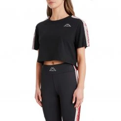 Kappa US Women Logo Tape Dera T-Shirt - Black Smoke