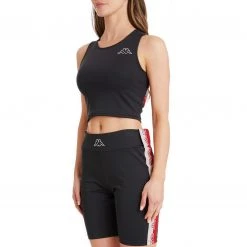 Kappa US Logo Tape Dirinam Bra Top - Black Smoke