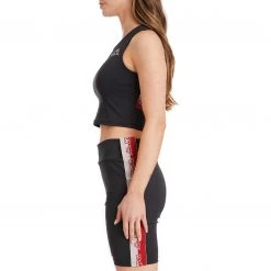 Kappa US Logo Tape Dirinam Bra Top - Black Smoke