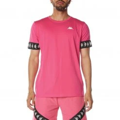 Kappa US Men 222 Banda Niji 2 T-Shirt - Pink Black