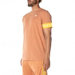 Kappa US 222 Banda Niji 2 T-Shirt - Brown Yellow Men