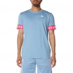 Kappa US Men 222 Banda Niji 2 T-Shirt - Light Blue Pink