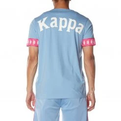 Kappa US Men 222 Banda Niji 2 T-Shirt - Light Blue Pink