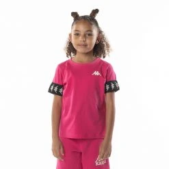Kappa US Kids 222 Banda Niji 2 T-Shirt - Pink Black