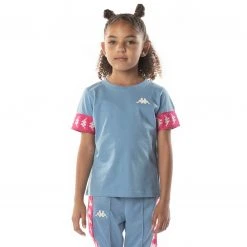 Kappa US Kids 222 Banda Niji 2 T-Shirt - Light Blue Pink