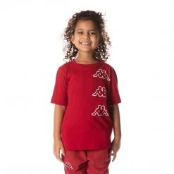 Kappa US Kids Logo Tape Aomix T-Shirt - Red