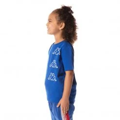 Kappa US Kids Logo Tape Aomix T-Shirt - Blue 6 Kappa US Kids Logo Tape Aomix T-Shirt - Blue