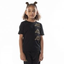 Kappa US Kids Logo Aomix T-Shirt - Black Smoke Orange