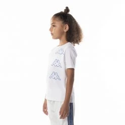Kappa US Kids Logo Aomix T-Shirt - White Blue