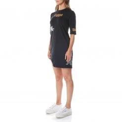 Kappa US Authentic Graphik Tez Dress - Black Smoke Light Orange Women
