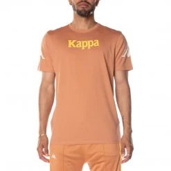 Kappa US Men Authentic Paroo T-Shirt - Brown Yellow