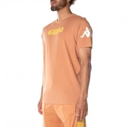 Kappa US Men Authentic Paroo T-Shirt - Brown Yellow