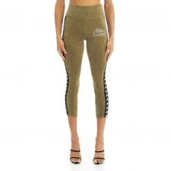 Kappa US 222 Banda Slit Leggings - Green Olive Women