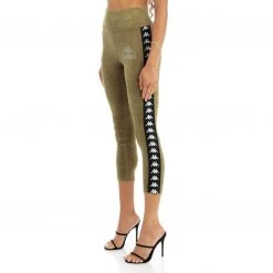 Kappa US 222 Banda Slit Leggings - Green Olive Women