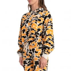 Kappa US Authentic People Hoodie - Black Smoke Light Orange