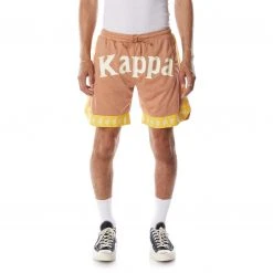 Kappa US Men 222 Banda Vosker Shorts - Brown Yellow