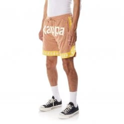 Kappa US Men 222 Banda Vosker Shorts - Brown Yellow
