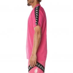 Kappa US Men 222 Banda Calsinz T-Shirt - Pink Black