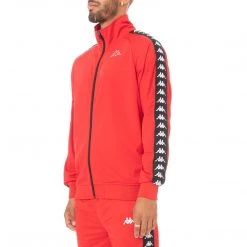 Kappa US Men 222 Banda Anniston Track Jacket - Red Black