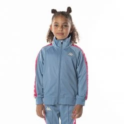 Kappa US Kids 222 Banda Anniston Track Jacket - Light Blue Pink