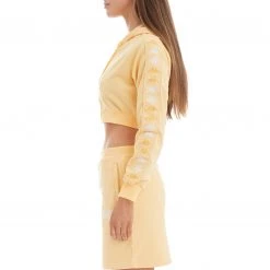 Kappa US Women 222 Banda Tamworth Hoodie - Light Yellow White