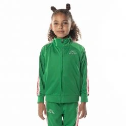 Kappa US Logo Tape Dartem Track Jacket - Green Kids