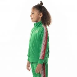 Kappa US Logo Tape Dartem Track Jacket - Green Kids