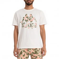 Kappa US Men Authentic Phullo T-Shirt - White Olive Green