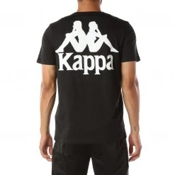 Kappa US Men Authentic Ables T-Shirt - Black Smoke White