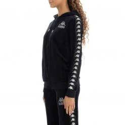 Kappa US Women 222 Banda Stech Zip Hoodie - Black Smoke