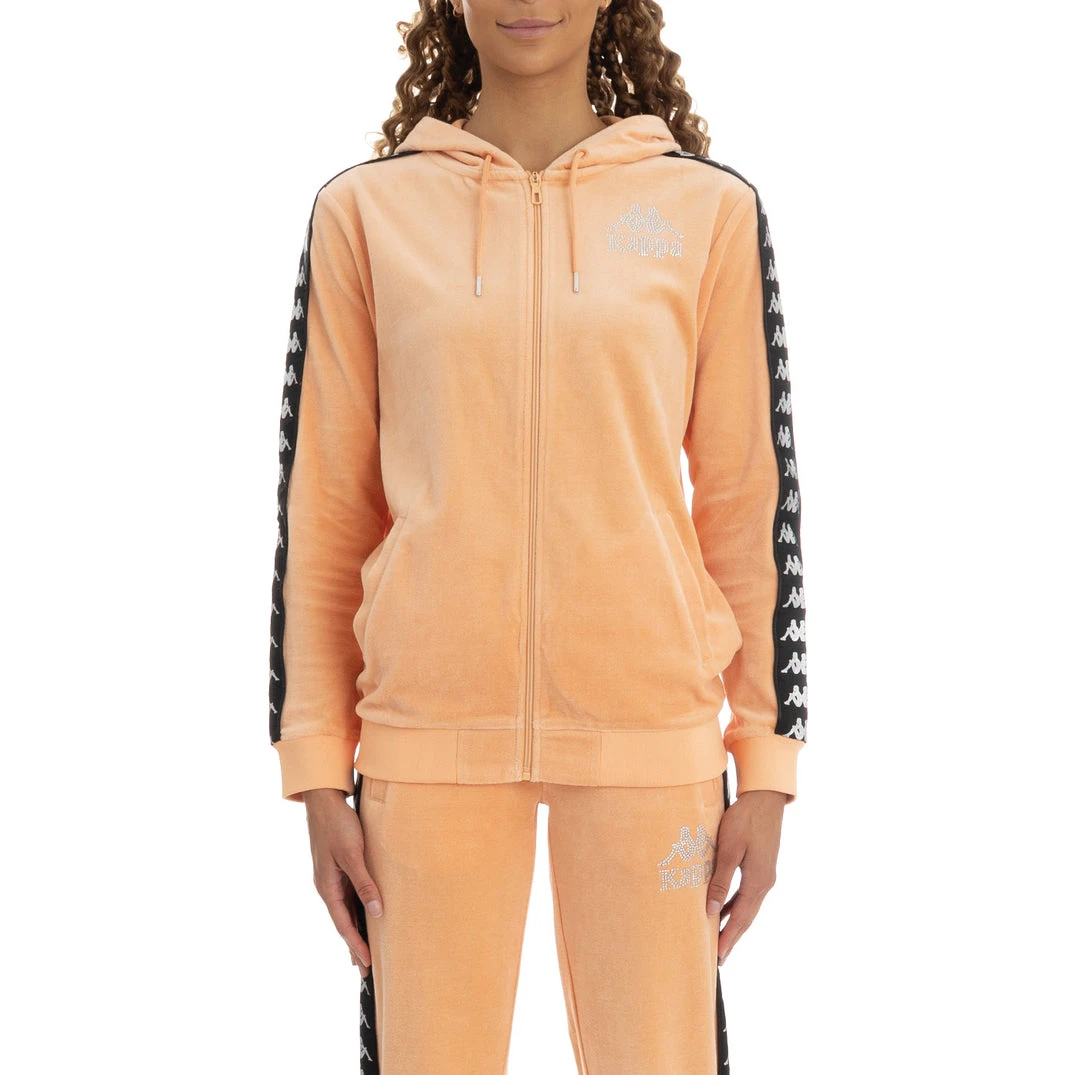 Kappa US Women 222 Banda Stech Zip Hoodie - Orange Peach 3 Kappa US Women 222 Banda Stech Zip Hoodie - Orange Peach