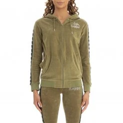 Kappa US 222 Banda Stech Zip Hoodie - Green Olive Women