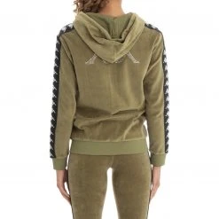 Kappa US 222 Banda Stech Zip Hoodie - Green Olive Women