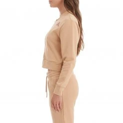 Kappa US Women Authentic Ginkle Cropped Jacket - Beige