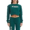 Kappa US Authentic Gobret Sweatshirt - Dark Green Women