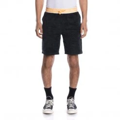 Kappa US Logo Tape Eko Shorts - Black Smoke Light Orange