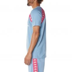 Kappa US 222 Banda Vulki T-Shirt - Light Blue Pink