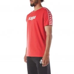 Kappa US Men 222 Banda Torio T-Shirt - Red White