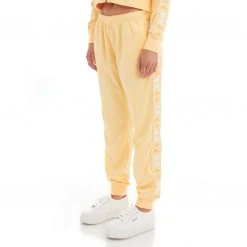 Kappa US Women 222 Banda Oahe Trackpants - Light Yellow White