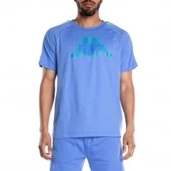 Kappa US Men Logo Bant T-Shirt - Blue Teal