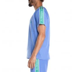 Kappa US Men Logo Bant T-Shirt - Blue Teal