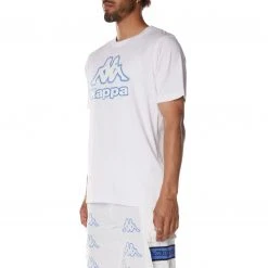 Kappa US Men Logo Bant T-Shirt - White Blue