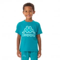 Kappa US Kids Logo Tape Bant T-Shirt - Peacock