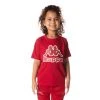 Kappa US Logo Bant T-Shirt - Red Kids