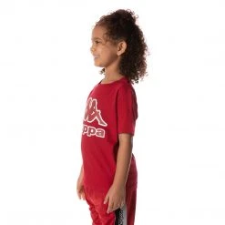 Kappa US Logo Bant T-Shirt - Red Kids